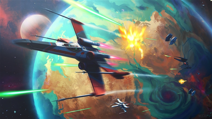 Star Wars X-Wing Starfighter Battle Scene 4K