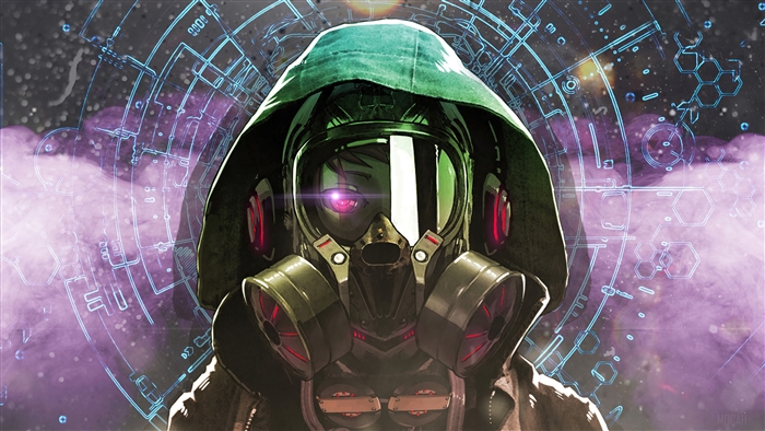 Mysterious Hooded Figure with Gas Mask in 4K
