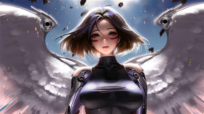 Alita with Mechanical Wings in 4K