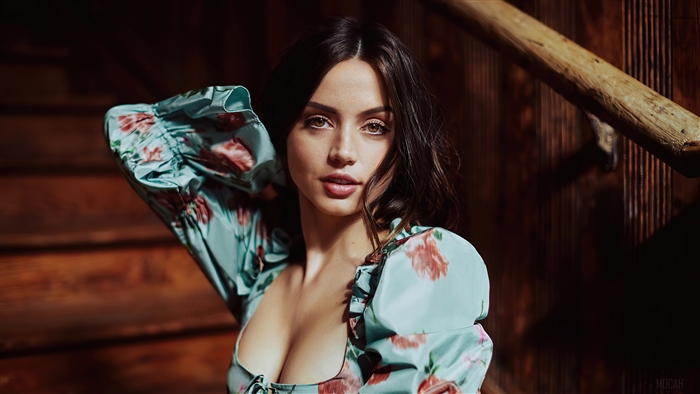 Ana de Armas in floral dress photoshoot 4K