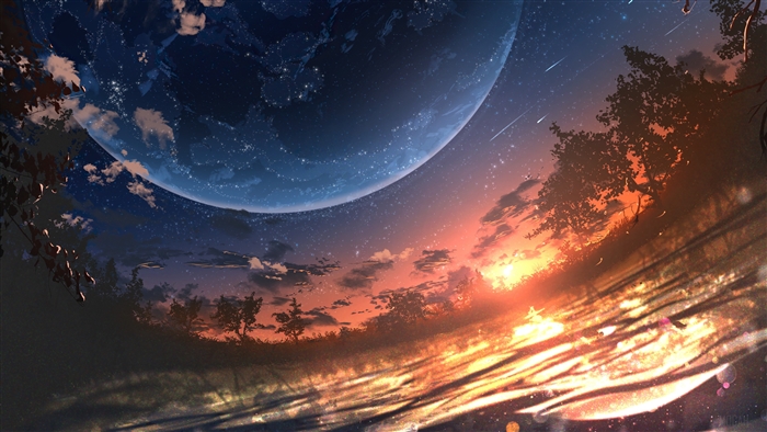 341311 Sunset, Anime, Planet, Scenery, Horizon 4k - Rare Gallery HD  Wallpapers