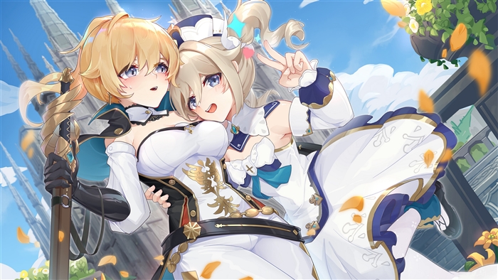Genshin Impact Jean and Barbara 4K Artwork