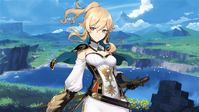 Jean from Genshin Impact in Serene Landscape 4K