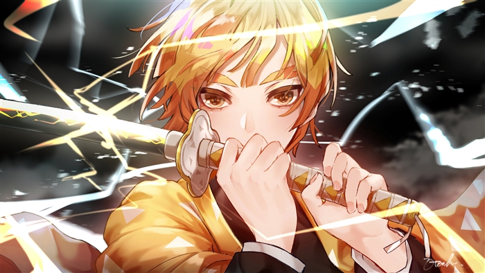 Zenitsu Agatsuma from Demon Slayer Kimetsu no Yaiba 4K