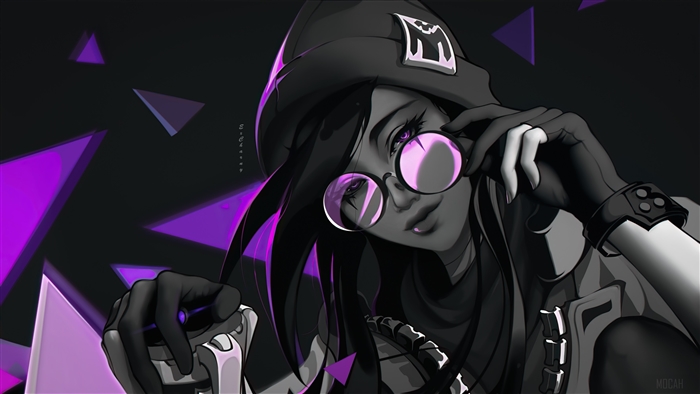 Killjoy from Valorant in Neon Purple Art 4K