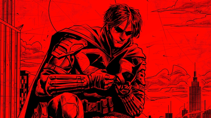 The Batman 2021 Intense Red Art 4K