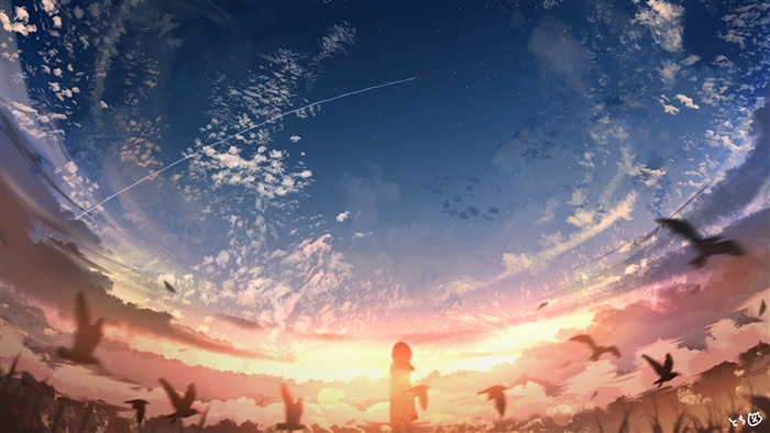 341838 Sky, Clouds, Sunset, Anime, Scenery 4k - Rare Gallery HD Wallpapers