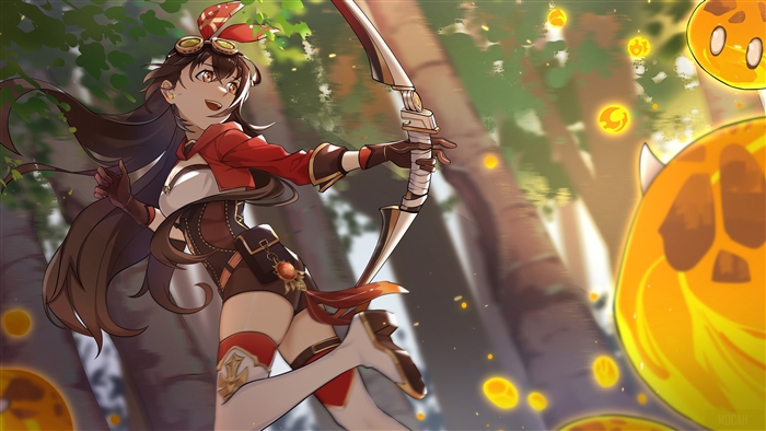 Amber from Genshin Impact in Action 4K