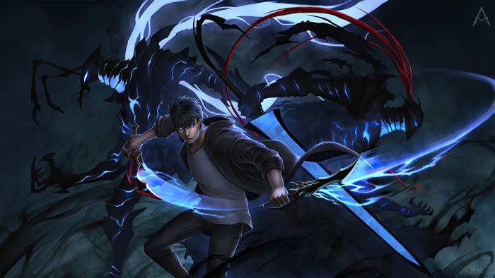 Sung Jin Woo Battling Shadows Solo Leveling 4K