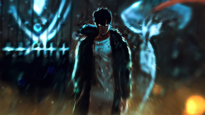 Sung Jin Woo Solo Leveling Intense 4K Art