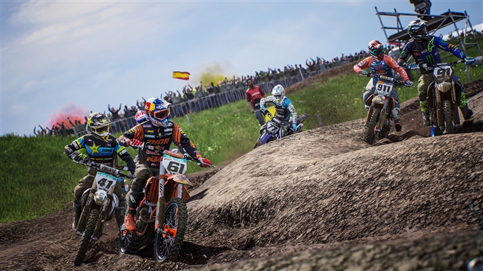 Motocross riders in MXGP 2020 video game