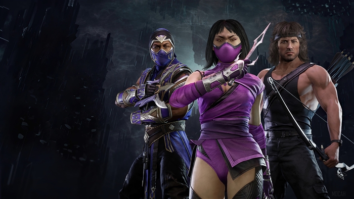 Mileena, Rain, and Rambo from Mortal Kombat 11