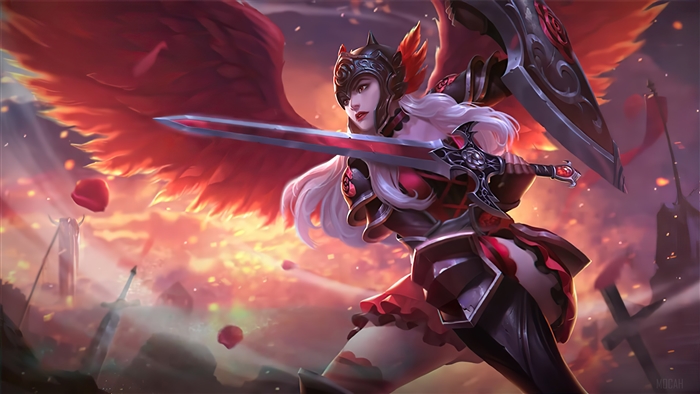 Freya Dark Rose Skin Mobile Legends 4K