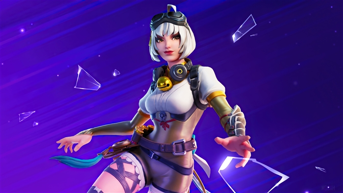 Fortnite character with bell and headphones