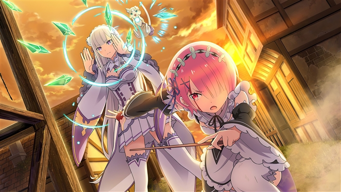 Emilia and Ram from Re:Zero Starting Life in Another World 4K