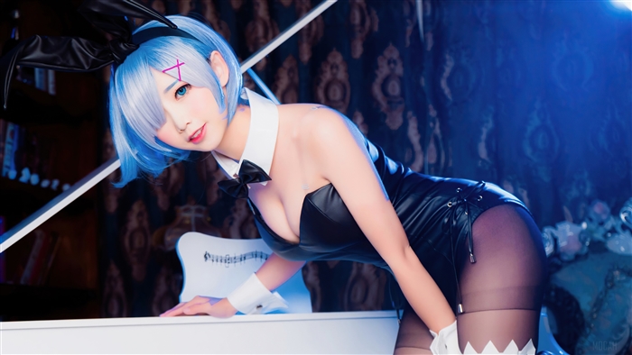 Rem from Re Zero in a bunny costume