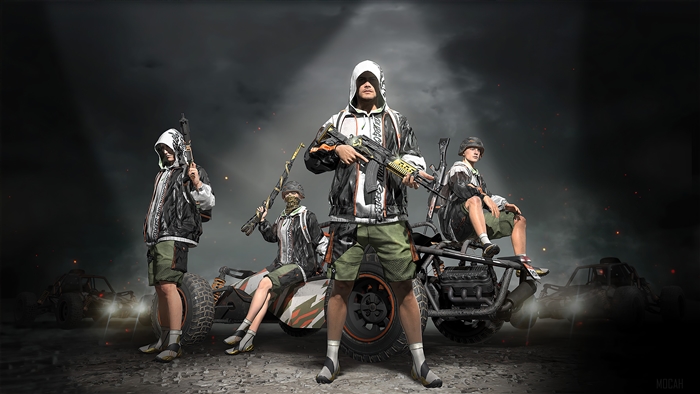 PUBG Squad with Buggy and Weapons 4K