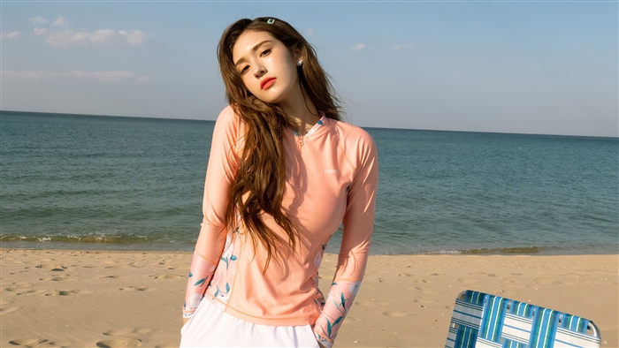 Jeon Somi Beach Photoshoot in Soft Pastel Colors 4K