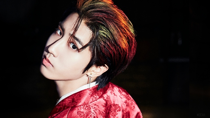 Han Ji Sung from Stray Kids in Red Outfit 4K