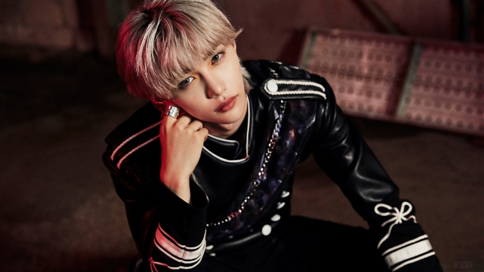 Felix from Stray Kids in Black Leather Jacket 4K