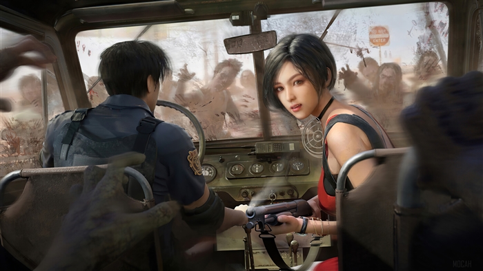 Ada Wong and Leon S Kennedy in Resident Evil 2 Remake 4K