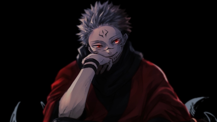 Sukuna from Jujutsu Kaisen with Red Eyes 4K