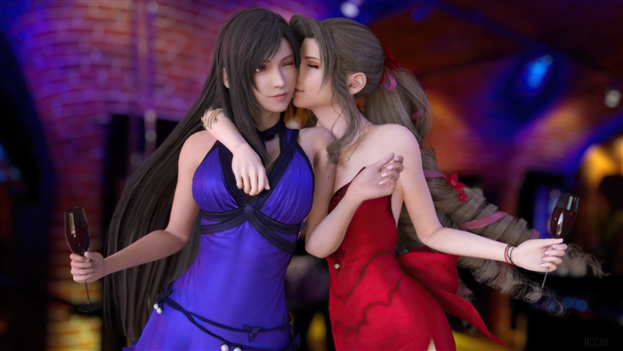 Final Fantasy 7 Remake 4K - Tifa and Aerith Celebration