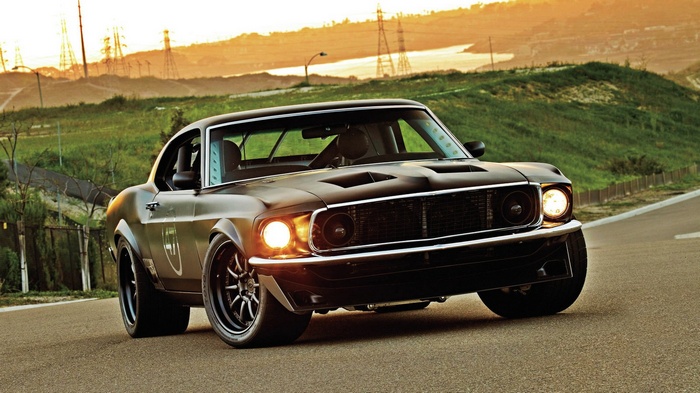 Black 1969 Ford Mustang Mach 1 Muscle Car
