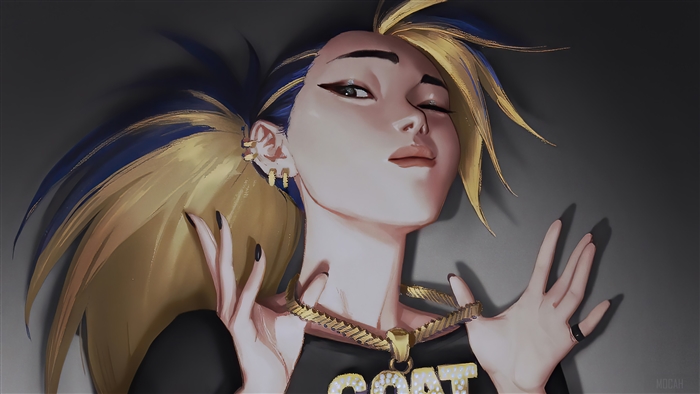 Akali from League of Legends with GOAT necklace