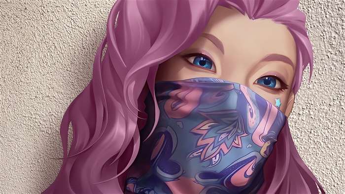 Seraphine from League of Legends wearing a mask