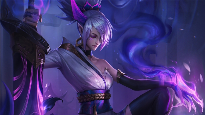 Spirit Blossom Riven with Glowing Purple Energy 4K
