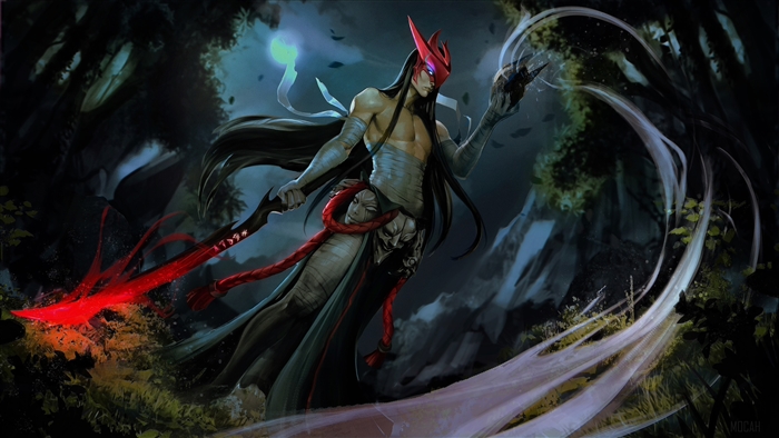 Yone from League of Legends with Red Sword 4k