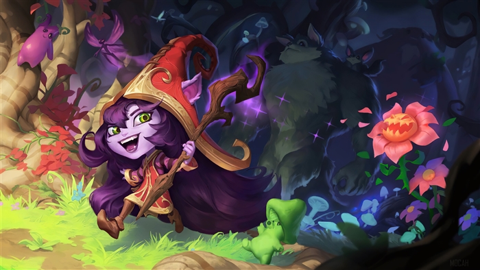 Lulu from League of Legends in a magical forest