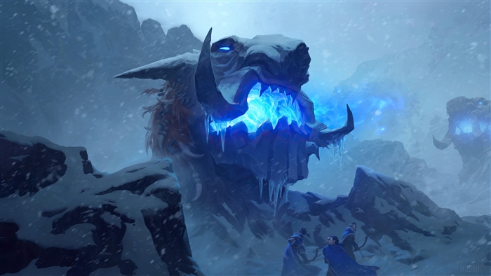 Giant Frost Monster breathing ice in Freljord