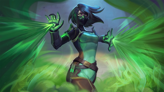 Viper from Valorant in Green Toxic Fury 4K