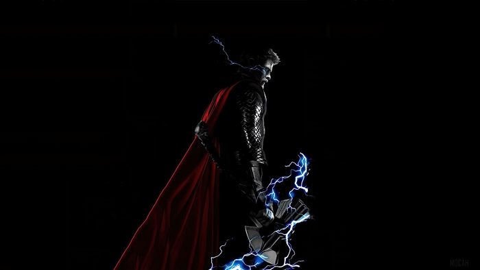 Thor with Stormbreaker and Lightning 4K