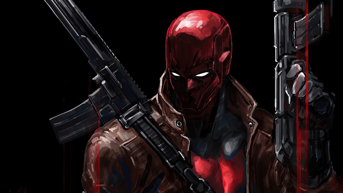 Red Hood from DC Comics with guns