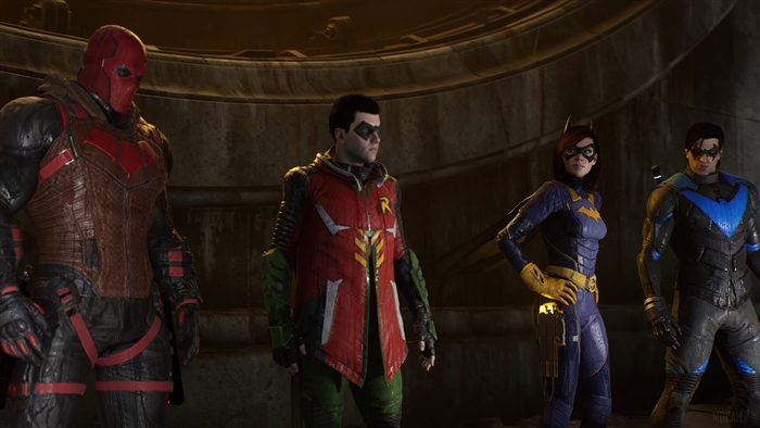 Gotham Knights Heroes Red Hood Robin Batgirl Nightwing 4K