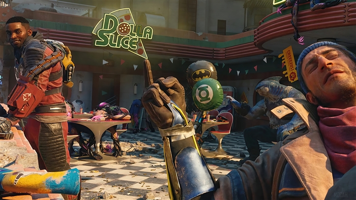 Suicide Squad Kill the Justice League characters at a diner