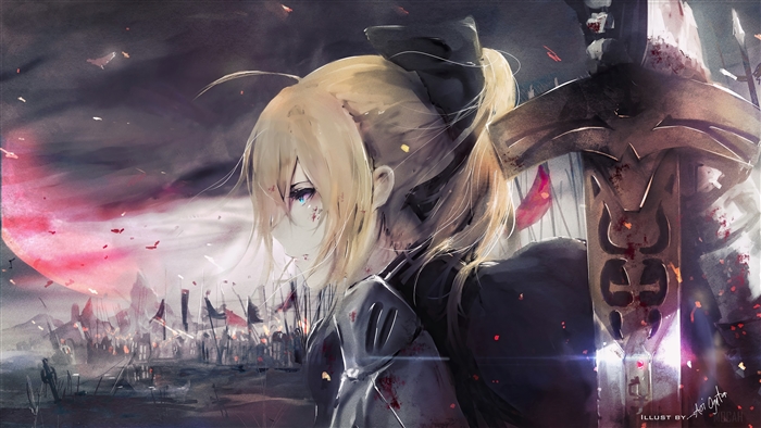 Saber from Fate Grand Order in Dark Battlefield 4K