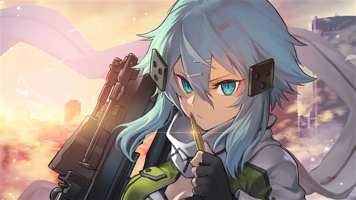 Gun Gale Online Sniper Girl with Rifle 4K
