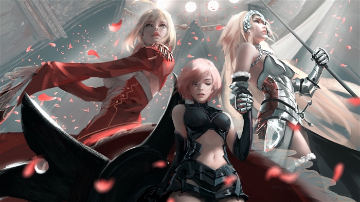 Nero Claudius, Mashu Kyrielight, Jeanne d'Arc from Fate/Grand Order