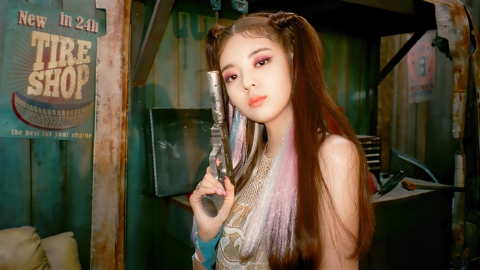 Lia from ITZY Holding a Gun 4K