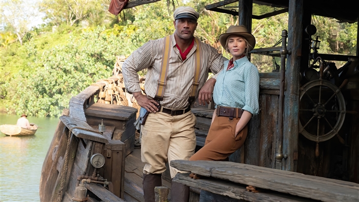 Dwayne Johnson and Emily Blunt from Jungle Cruise 4K