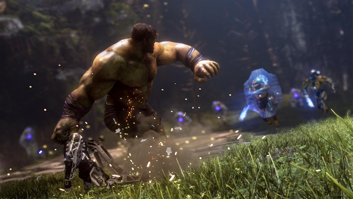 Hulk fighting enemies in Marvel's Avengers 4K