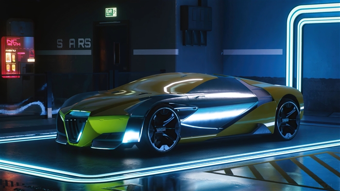 Cyberpunk 2077 Hypercar 4K