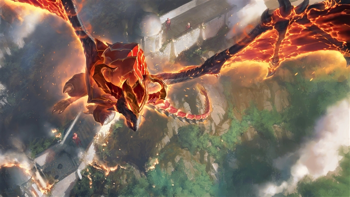 Shyvana Dragon Flight from League of Legends 4K