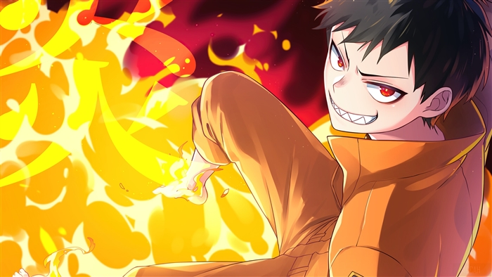 Shinra Kusakabe Fire Force 4K Flames