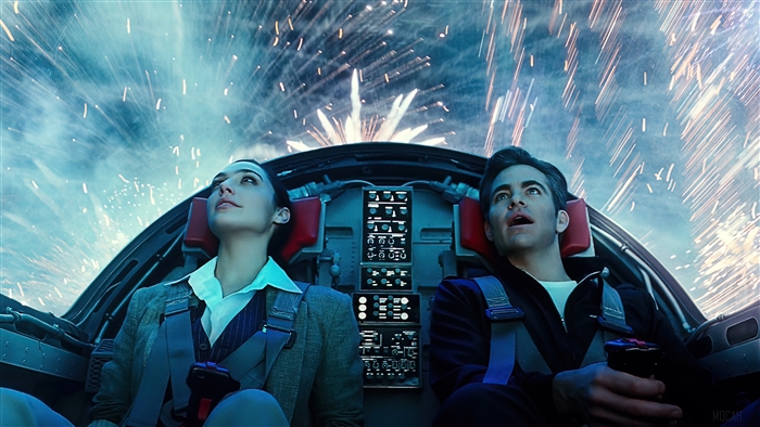 Wonder Woman 1984: Wonder Woman and Steve Trevor in a cockpit
