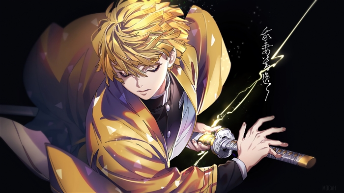 Zenitsu Agatsuma in Action - Demon Slayer 4K